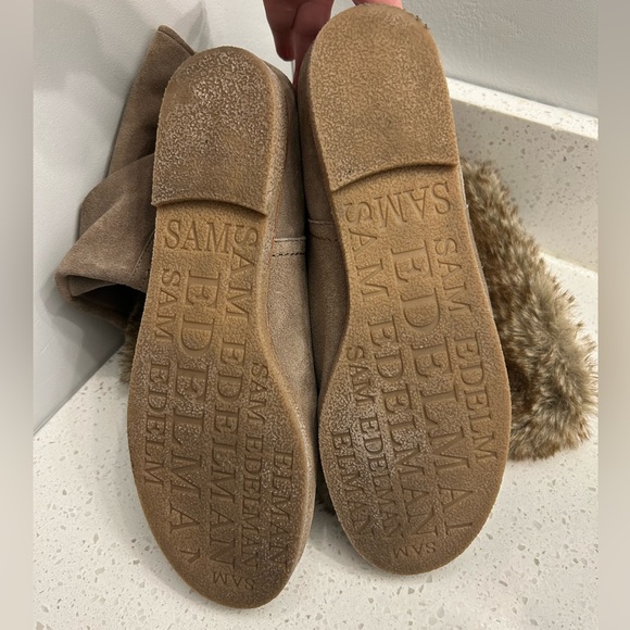 Sam Edelman Orlando Knee High Faux Fur Trimmed Suede Leather Boots. Size 8.5 - Picture 11 of 12